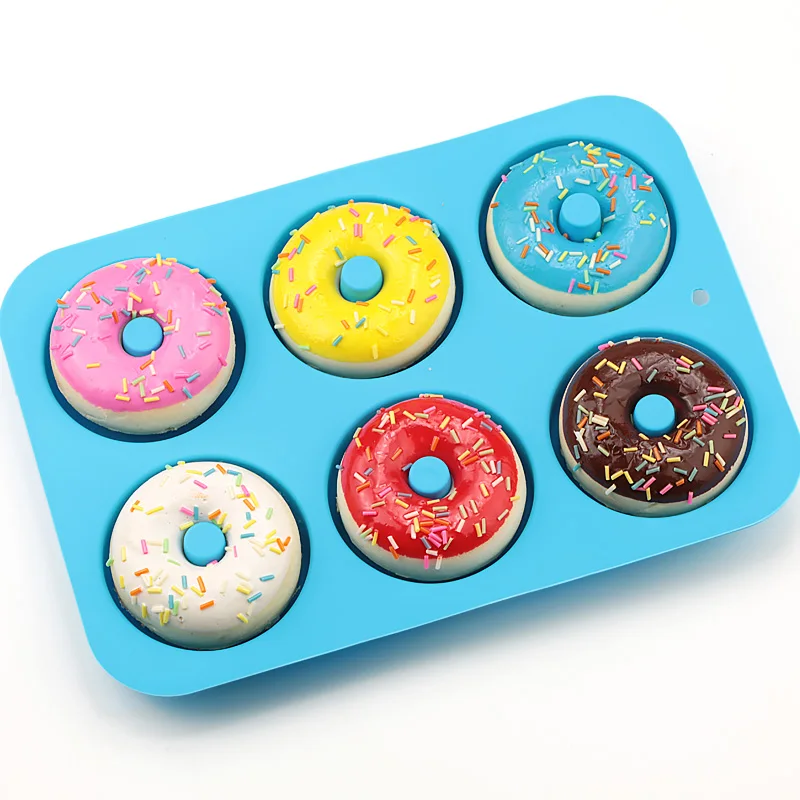 

Silicone Donut Pan, 2pcs Non-Stick Mold, Silicone Donut Mold for 6 Full-Size Donuts, Blue customized color