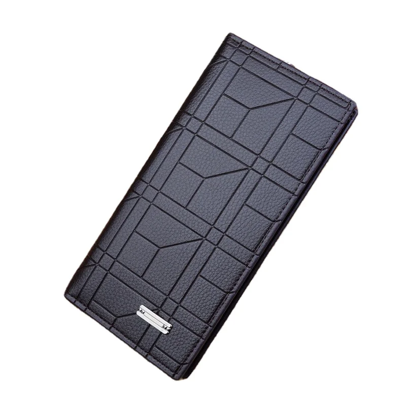 

Wholesale 2022 morden style fashion purse geometry mens long wallets bifold leather wallet luxury