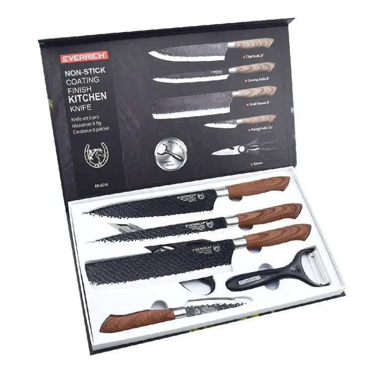 

Amazon top seller kitchen Western Chef Knife Six-Piece Set Household Fruit Knife Combination Kitchen Knives