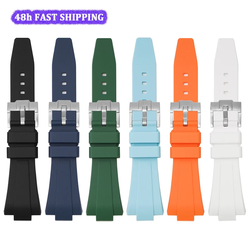

11mm 12mm Double Quick Release Pin Silicone Rubber Watch Strap for Tissot Prx 35mm 40mm Watch Women Men Replacement Watch Bands
