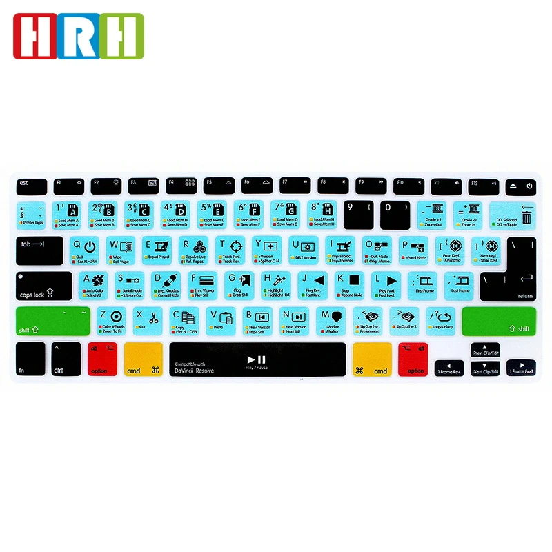 

Factory Direct Supply English Silicone Keyboard Skin Cover for Macbook Pro 13 15 air 13 (US/EU Layout)shortcuts keyboard cover