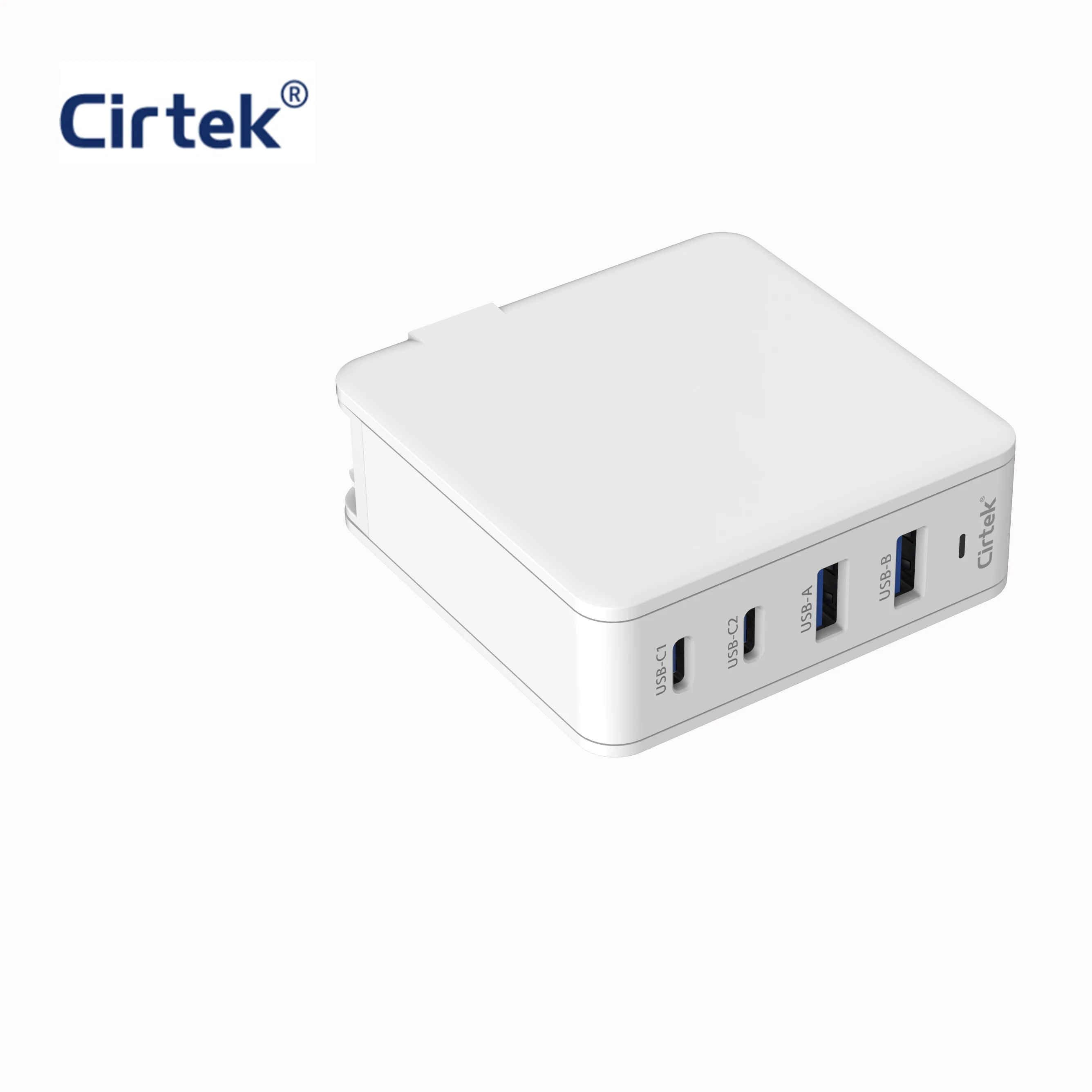 

Cirtek phone accessories PD 100W 4-port fast charger GaN wall charger usb c usb a automatic mathing current wall charger, White