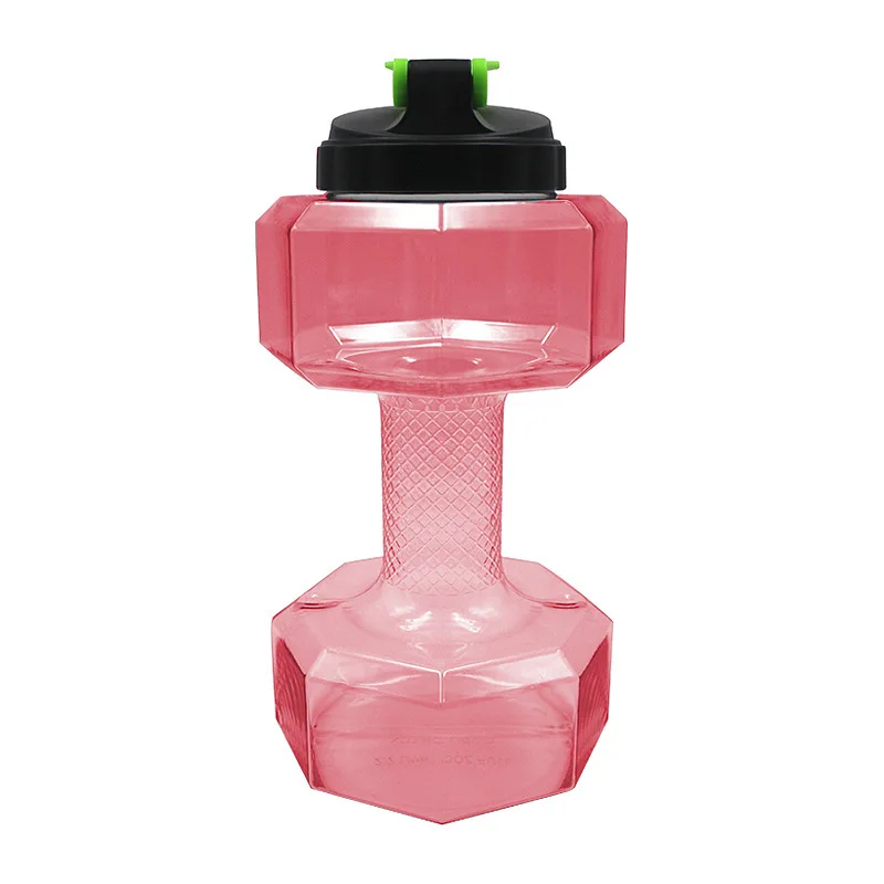 

2.2 L Big Plastic Frosted Dumbbell Shape Sport custom gym water bottle With Handle BPA free, Customized color