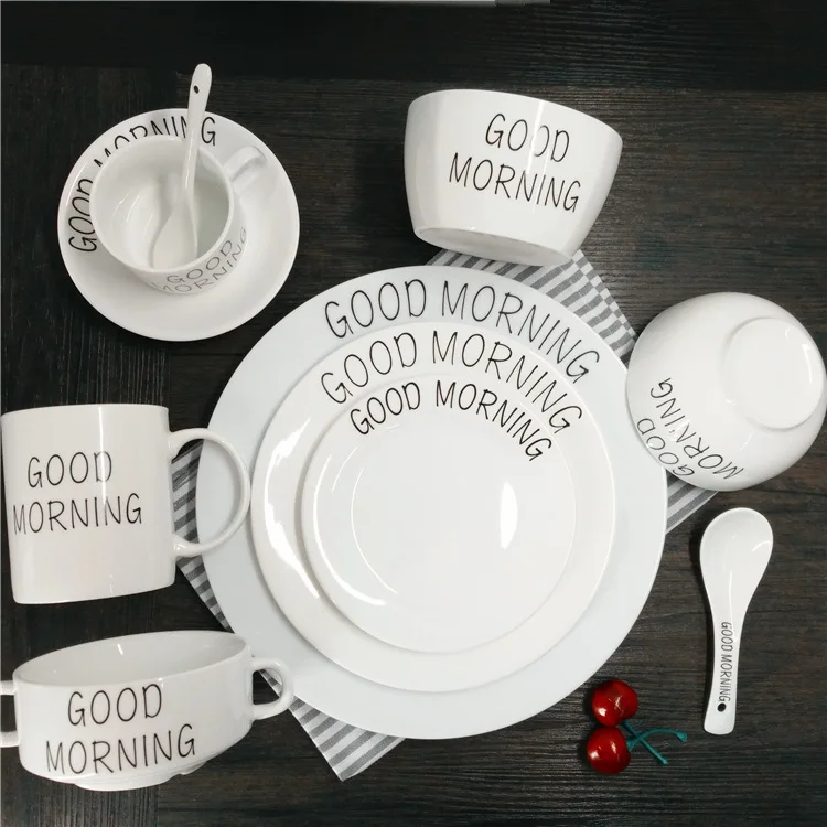 

Ceramic plate series set of household ceramic dishes rice salad bowl