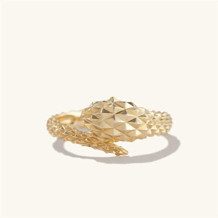 

Ins Classic Snake-Shaped New Product European And American Real Gold Plated Exquisite Fashion Trendy Rings 2021 Trend Rings, Picture shows