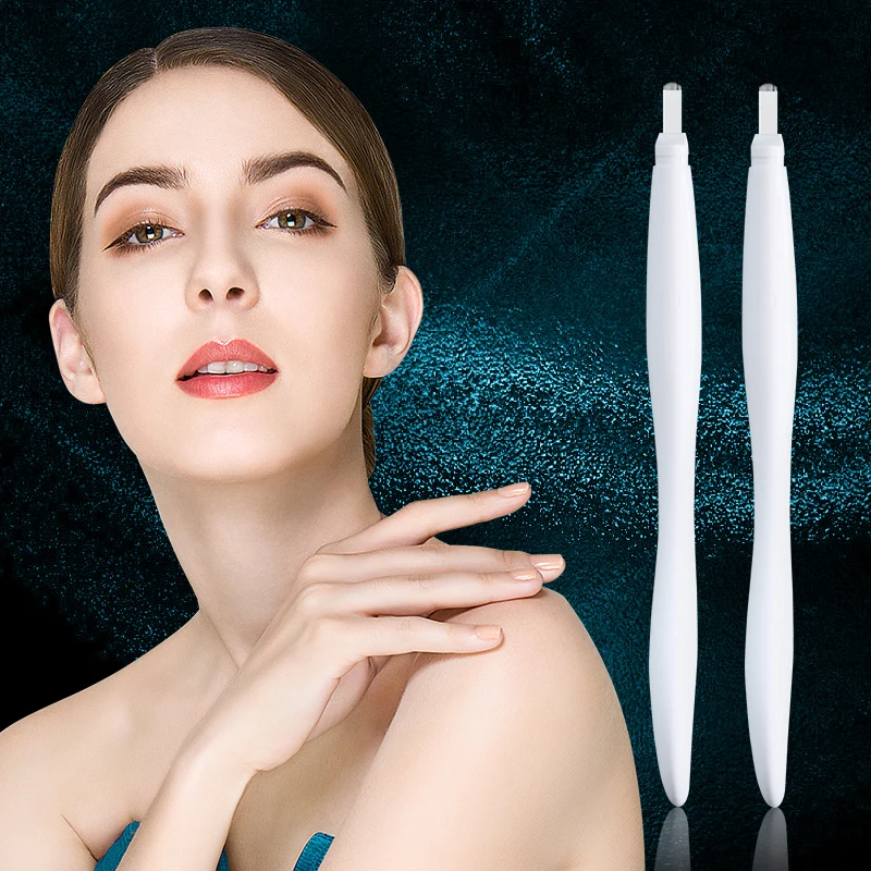 

OEM factory Electroless Manual Knife Microblading Product Eyebrow Knife Disposable Needles Phibrows Microblading Pen, White