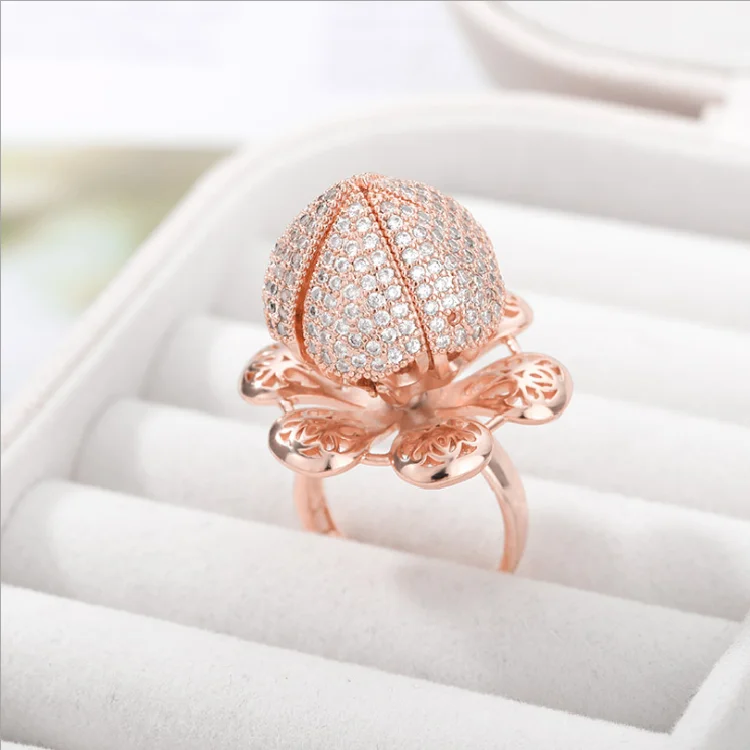 

Wholesale Hollow Open And Close Bud Rings For Women 2021 Bijoux Femme Blooming Flower Ring Jewelry Wholesale Rings Girl