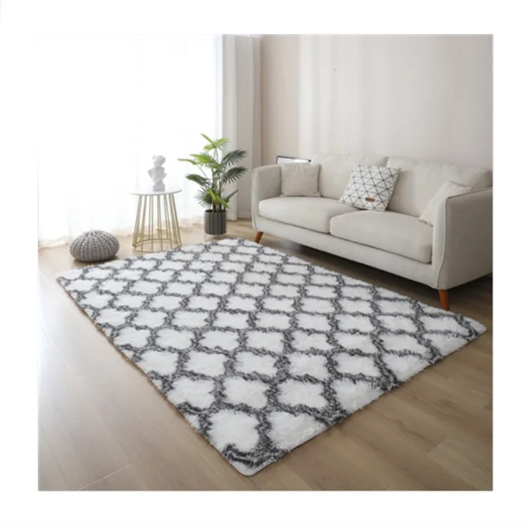 

Support custom Home Furry Decoration Nordic Fluffy Floor Bedside Mats Bedroom Lounge Carpet Living Room Long Large Rugs