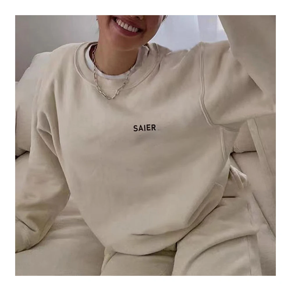 

Spring 2024 womens clothing sweatsuit set jogger tracksuit custom logo sweatshirt set 2 piece hoodie and pants sets for women