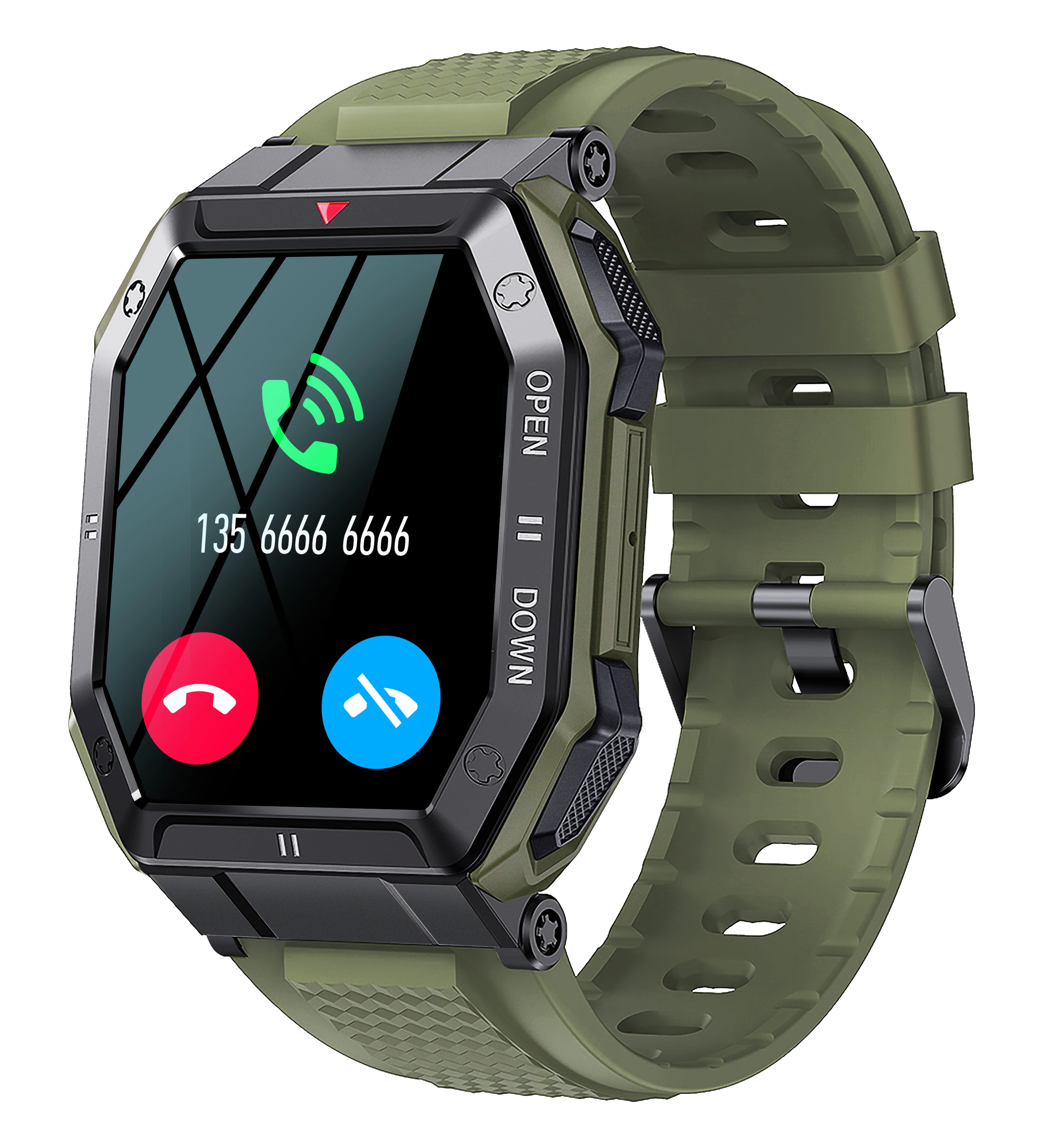 

IP68 Waterproof BT Call Watch 1.85 inch Wole-day Heart Rate Monitor Wristwatches Smartwatch For Men Outdoor Android Sports Watch