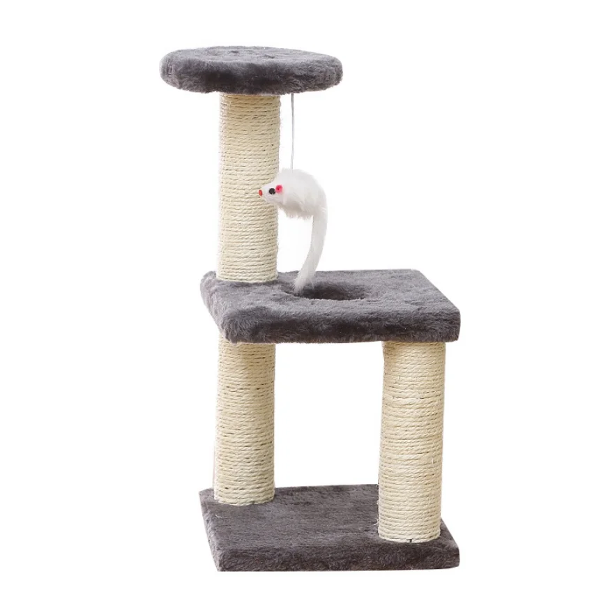 

Wholesale Small Size Scratching Furniture Wrapped Sisal Pet supplies Pets Cat Tree with Mouse Scratching Tree Tower