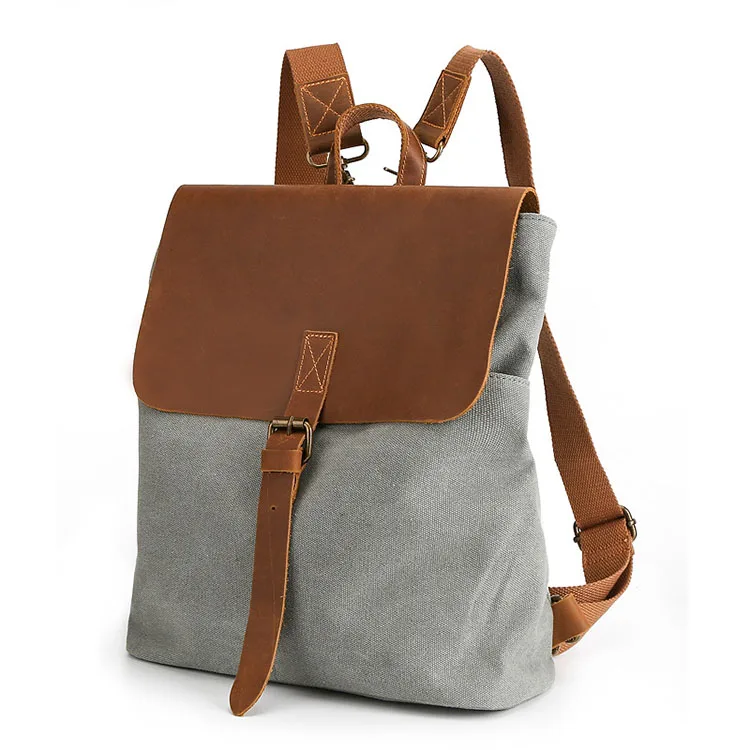 

Hot sale reusable shoulder bag canvas pouch bag backpack women customs, Black,white ,gray,brown