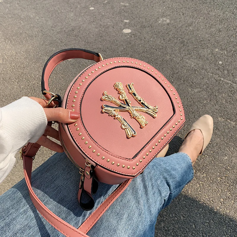 

Women's foreign trade Bags Crossbody shoulder ny Small round bag casual versatile handbag letter small bag