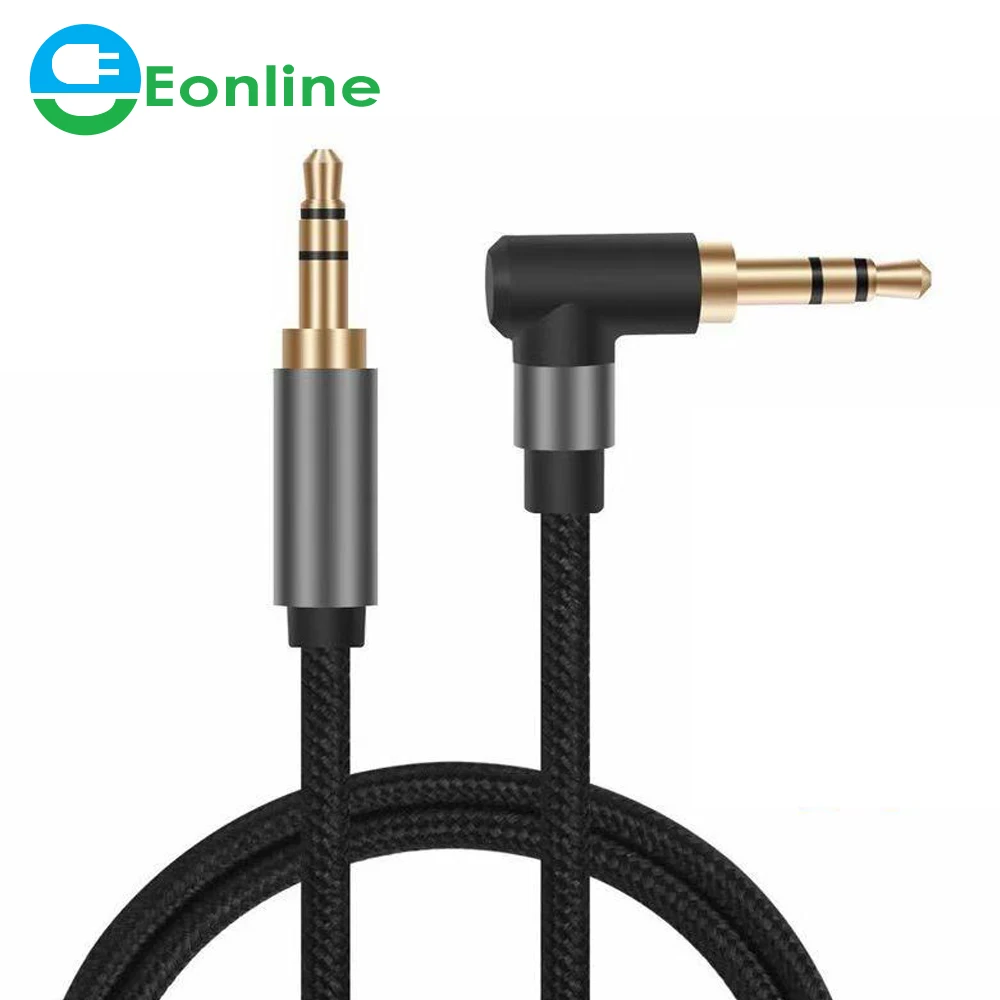 

EONLINE Car Aux Cord 1.5m Nylon Jack Audio Cable 3.5 mm To 3.5mm Aux Cable Male To Male Cloth Audio Aux Cable Gold for Iphone, Red /white/oranger/green/blue/purple/rose