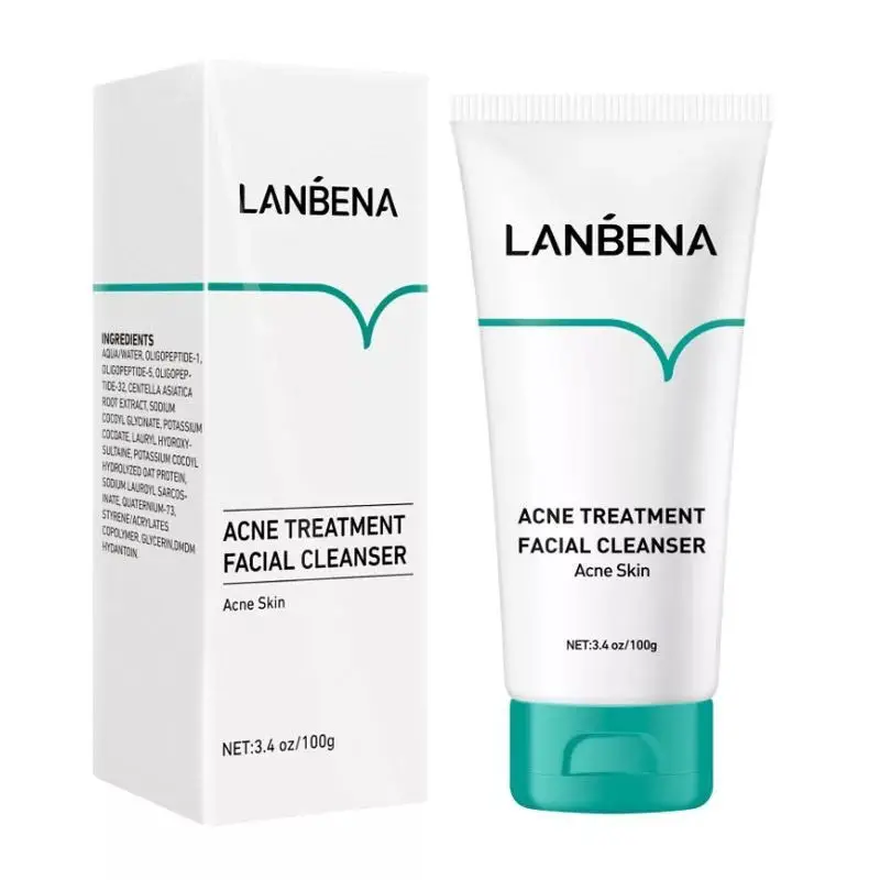 

100ml Lanbena Acne Treatment Face Cleanser Facial Scrub Gentle Clean Oil Control Shrinking Pore Pimple Skin care