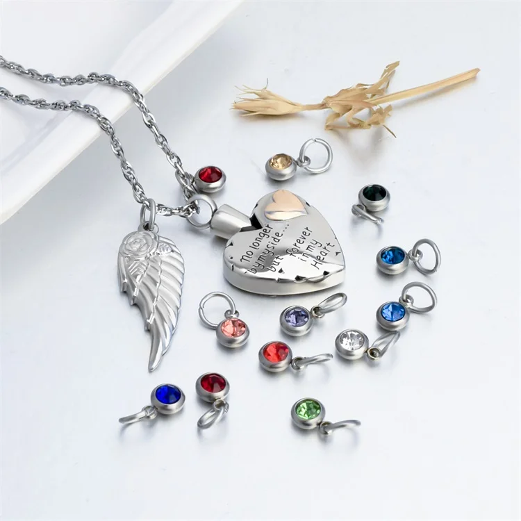 

Stainless Steel Cremation Jewelry Pendant Urn Heart Ashes Necklace, Silver
