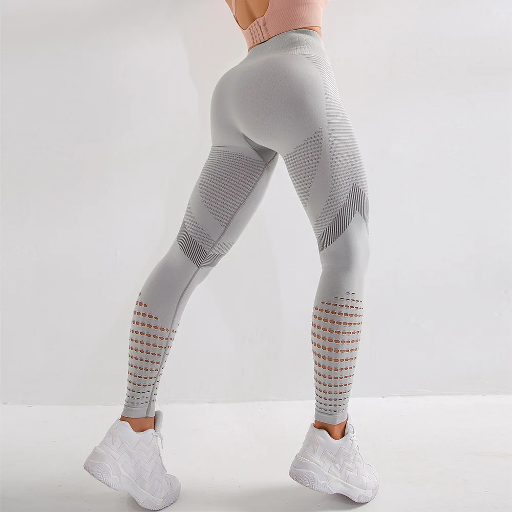 

factory selling cross-border peach buttocks high waist thin personality small foot hollow-out yoga bra pants XL size, Customized colors
