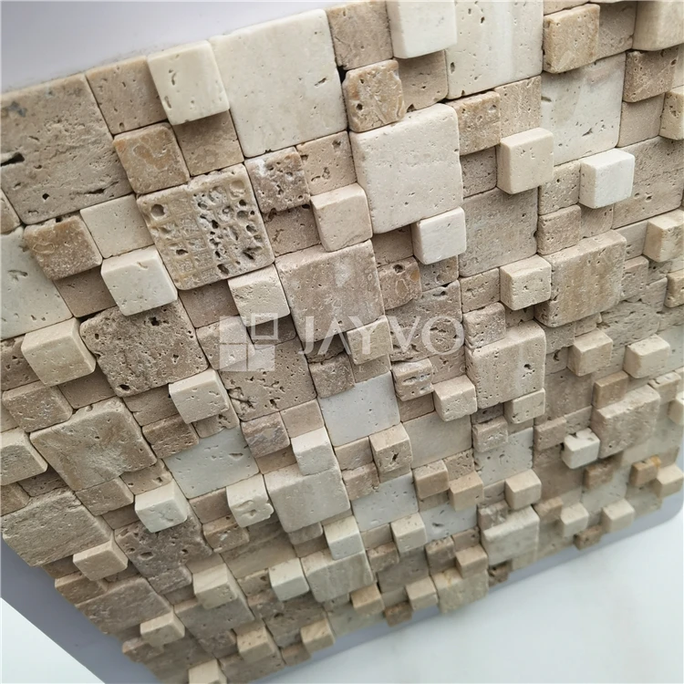 Golden select mosaic wall tile Yellow Beige Color 3D Marble Mosaic Tiles For Craft Kitchen Backsplash Wall