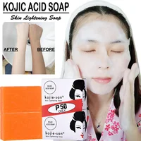 

65gx2 Kojie San Whitening Soap Skin Lightening Soap Bleaching Kojic Acid Glycerin Handmade Soap Deep Cleaning Brighten Skin
