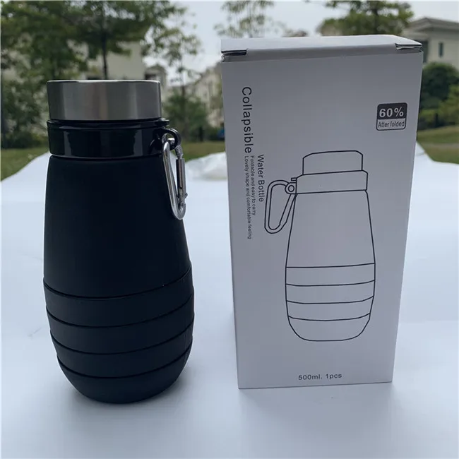 

Best Selling Products 2021 In Europe 17oz 500ml Large Capacity 100% BPA Free Travel Silicone Water Bottle with Logo