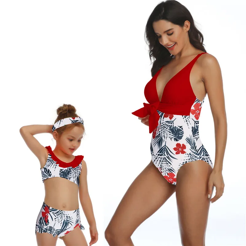 

ZLF High Quality Sexy Bathing Suits 2021 Swimsuit X2022 Women Swimwear Plus Size Matching Family Swim Wear, Picture showed