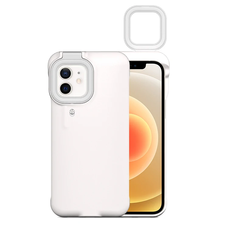

For 11 12 Pro Led Fill Light Mobile Phone Case With Selfie Ring Light