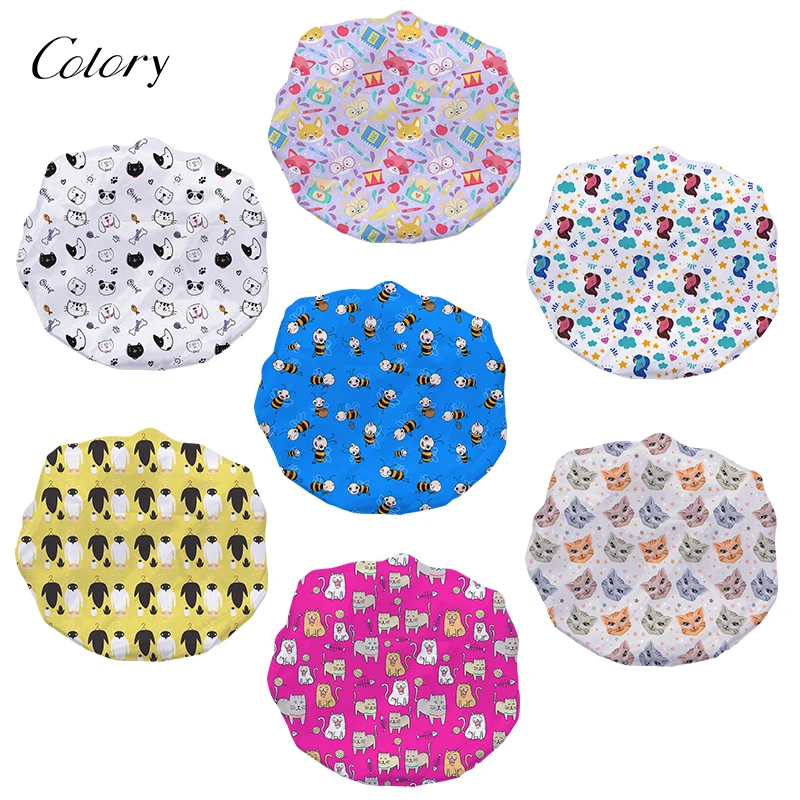 

Colory Shower Capshower Cap Girl Hair Bonnets Customisation, Customized color