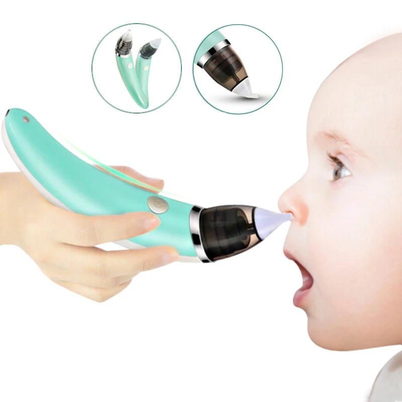 

Kid baby Nasal Aspirator Electric Nose Cleaner Newborn baby sucker cleaner Sniffling Equipment Safe Hygienic Nose aspirator, Green