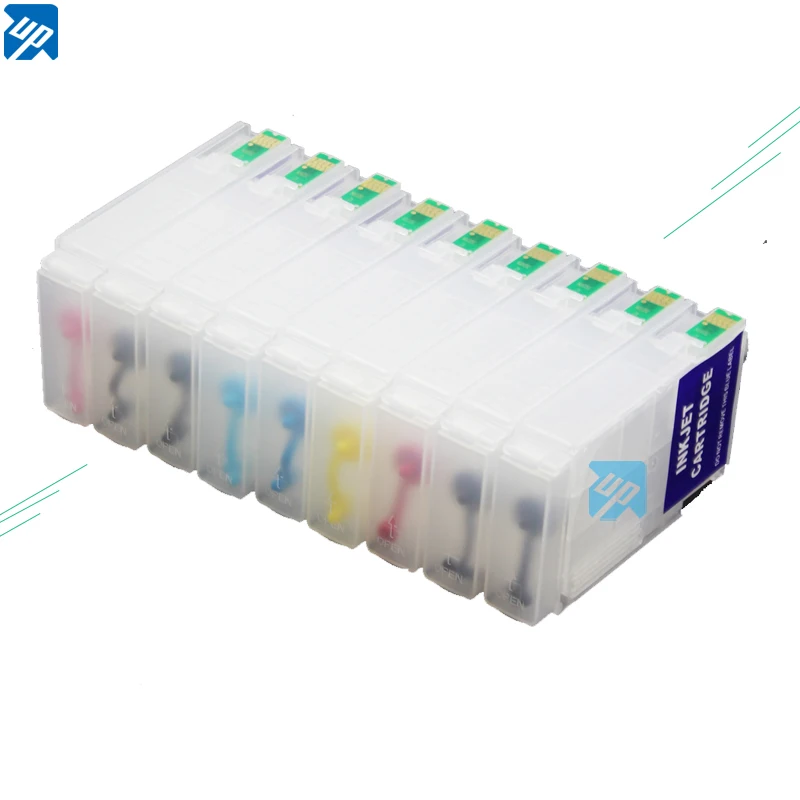 

high capacity 80ML 9pcs for Epson surecolor P600 refillable cartridges with auto reset chips T7601