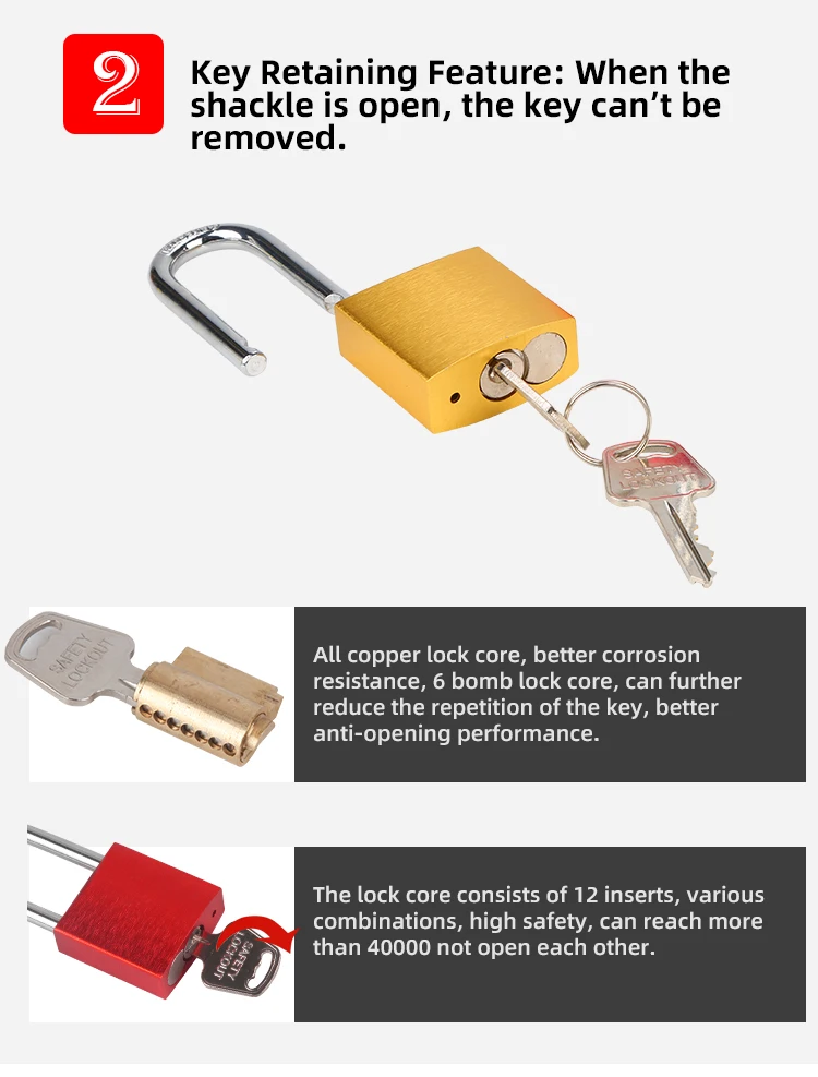 Red Aluminum Safety Padlock Loto Products with CE