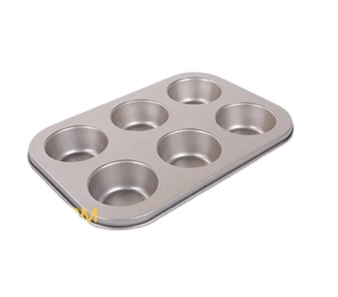 

Wholesale 6 Golden Round Muffin Cupcake Bread Muffin Home Oven Baking Moulds