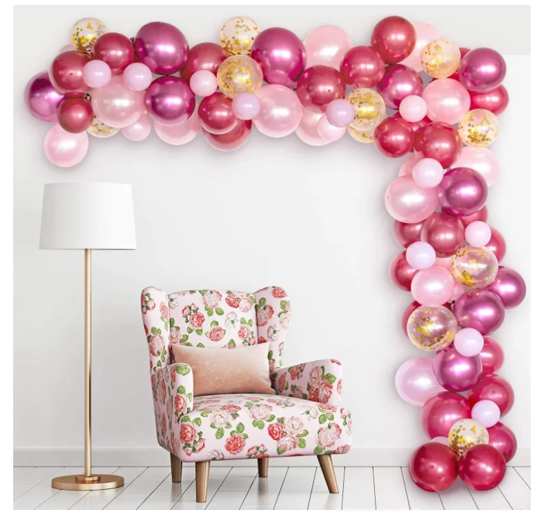 Balloon Garland Kit Arch AivaToba 16Ft Long 115pcs Pink White Rosa Rosa 