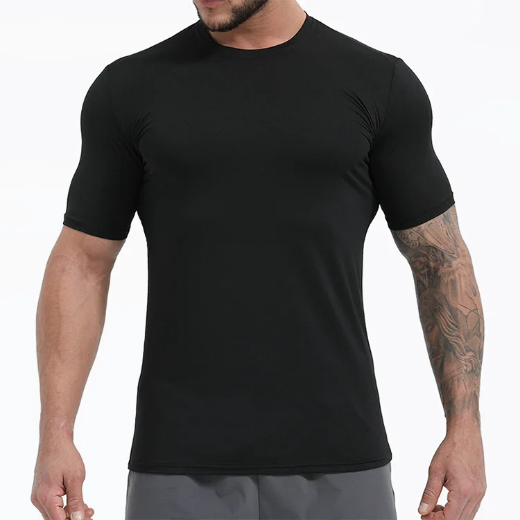 

Sports Fitness Clothes Gym Fitness Blank Slim Custom Sports Short Sleeve Solid Color Quick Drying Training Fitness Clothes