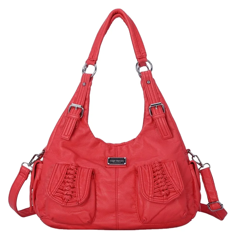 

Angelkiss Hot sell Classic PU Bags Women Handbags Lady for Shopping Luxury, Coral/beige/pink/blue/black