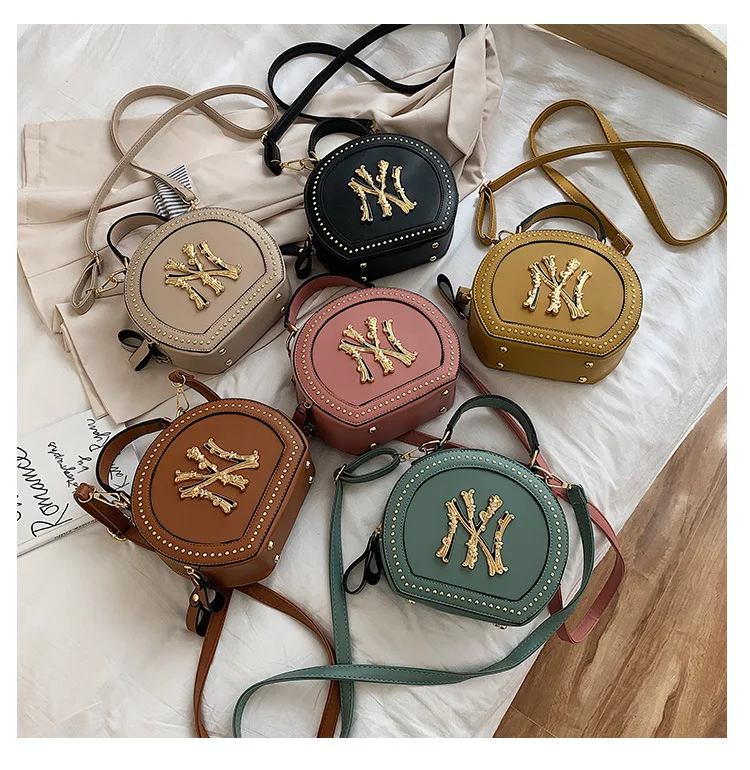 

2021 NY Handbag Ladies Hand bags Luxury Famous Brand Round Bling Purse Trendy Mini NY Purse Handbags, Picture