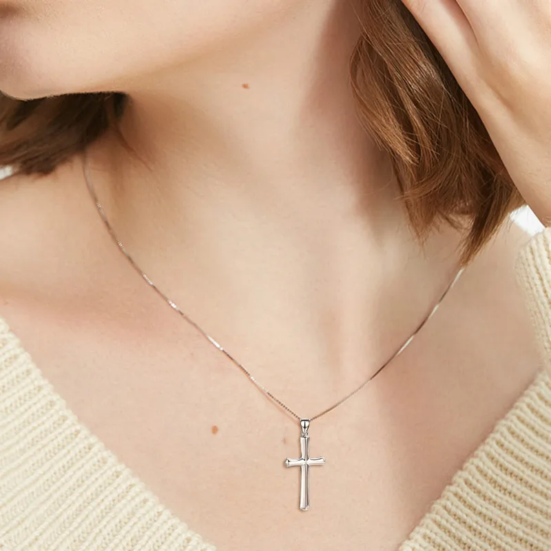 925 Silver Plt 'Faith Hope Love' Engraved Necklace Gold Heart Cross Jesus C