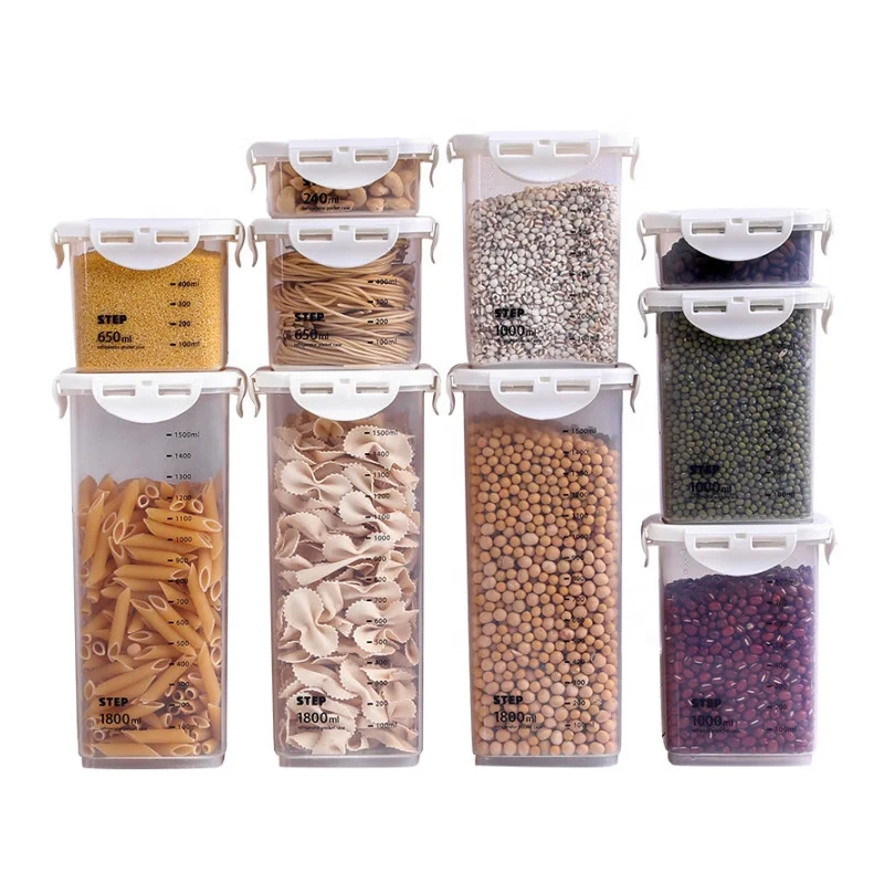 

Airtight Covered Sealed Dust Free Cereal Beans Rice food plastic containers Plastic Storage Box