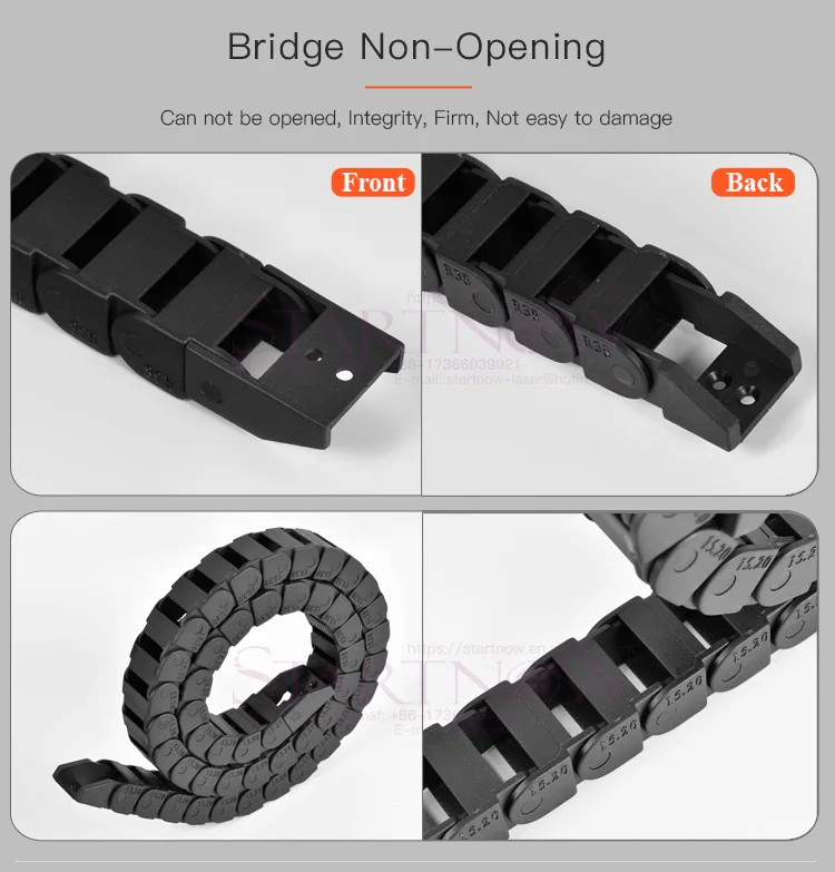 Bridge Opening Nylon Towline 15*20mm Both Side Plastic Towline Cable Drag Chain 