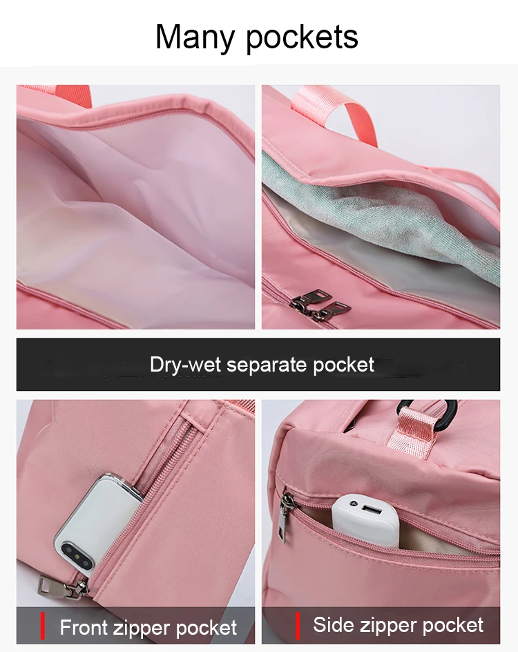 Waterproof Fitness Yoga Bag Sports Gym Bag Women Duffel Travel Bag for Wholesale.jpg