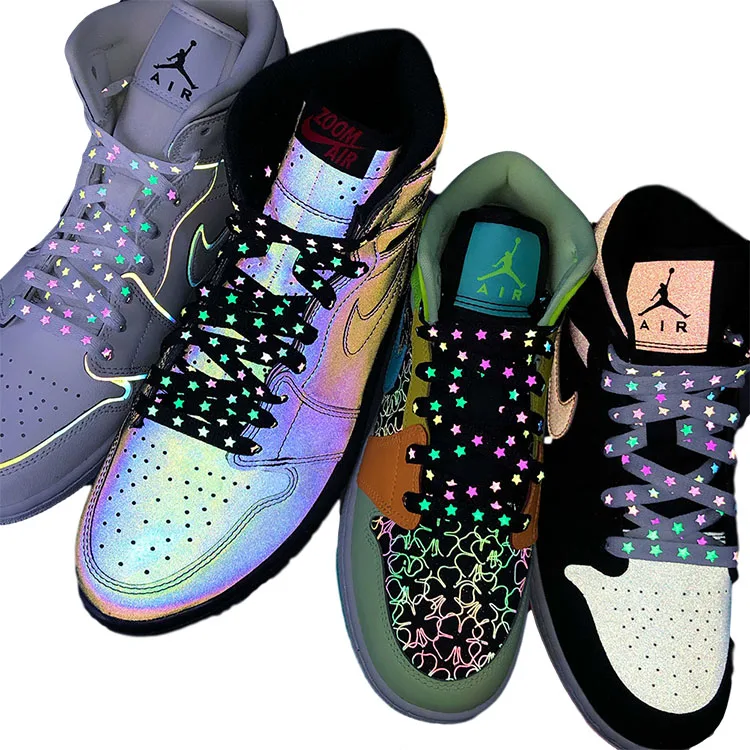 

Printing stars sports shoe lces custom bulk reflective shoelaces for sneaker