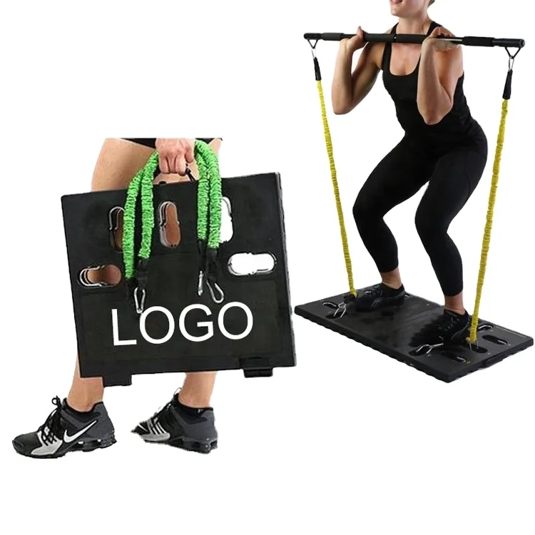 

Home gym body workout system portable pilates bar resistance bar bands body exercise board