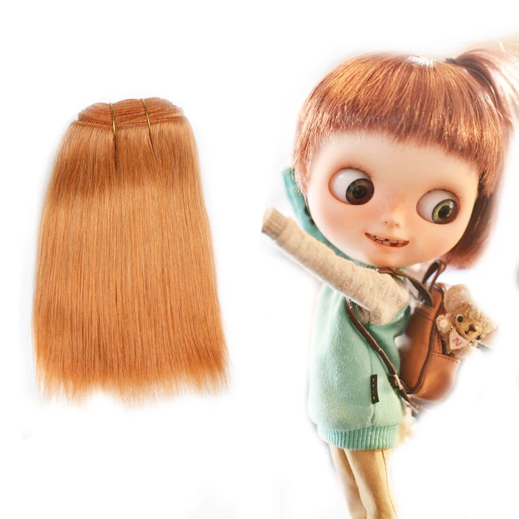 

Straight Hair Weft Extension Hair Piece for BJD Dolls Angora Goat Hair Reborn Baby Dolls Brown Mohair