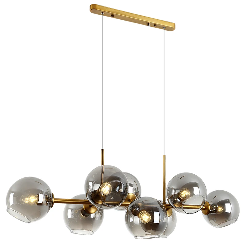
Big italian hand blown smokely color glass ball modern colored bubble led chandelier pendant light 