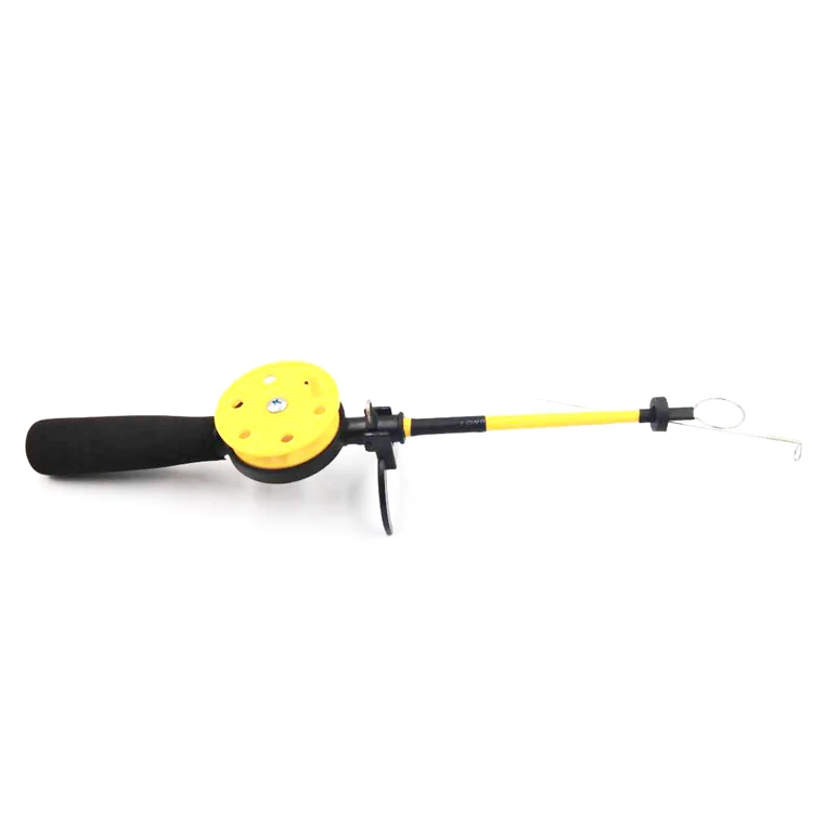 AM_ OUTDOOR KIDS ICE FISHING ROD PLASTIC POLE WITH REELS WHEEL ACCESSORY NICE 