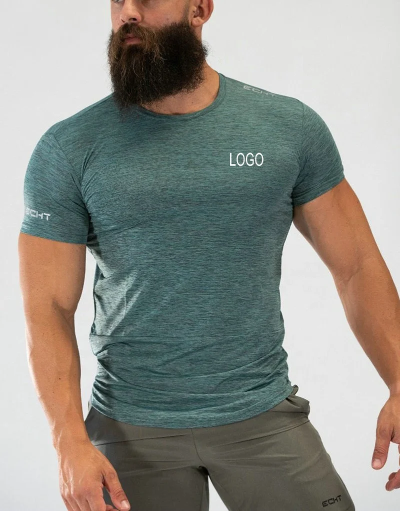 

Factory Custom Logo Sport Running Gym Training Muscle Shirt Slim Fit Men Fitness Shirt