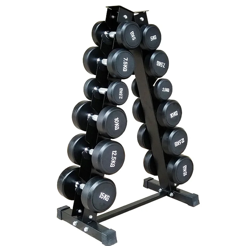 

Stand Chrome rubber Circle Hex X Power Training Gym Equipment home fitness Dumbbell, Black