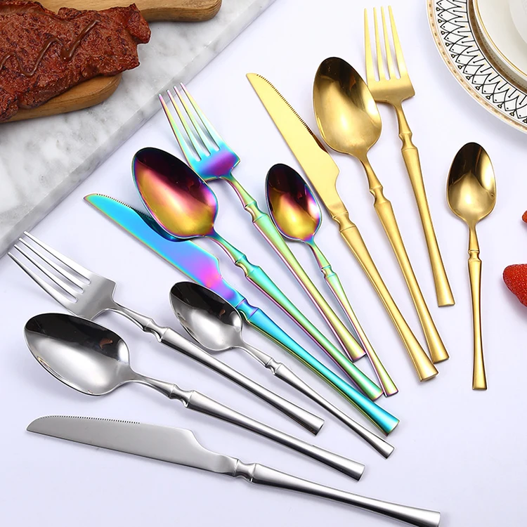 

New stainless steel small waist tableware Knife Spoon Fork Sets hotel restaurant cutlery set