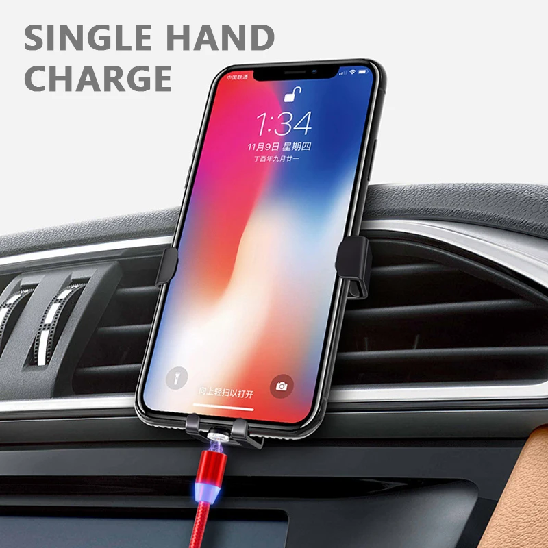 Led 3 in 1 magnetic micro data usb magnetic cable braided usb c charging fast charge round cable - ANKUX.COM