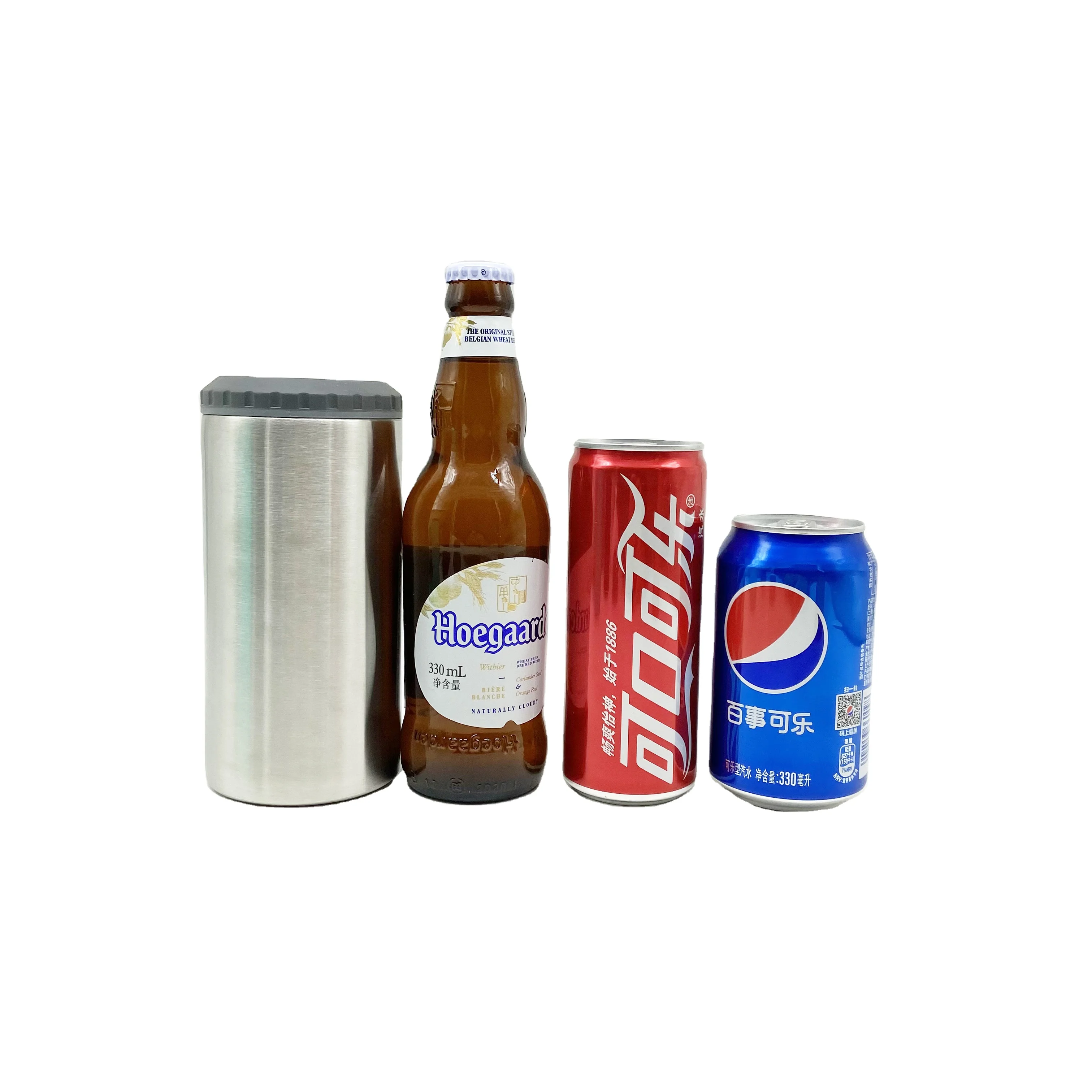 

Amazon Custom Logo Multifunctional 2 Lids12oz/16oz Stainless Steel Vacuum Insulated Skinny Slim Beer Can Cooler, Based pantone color number