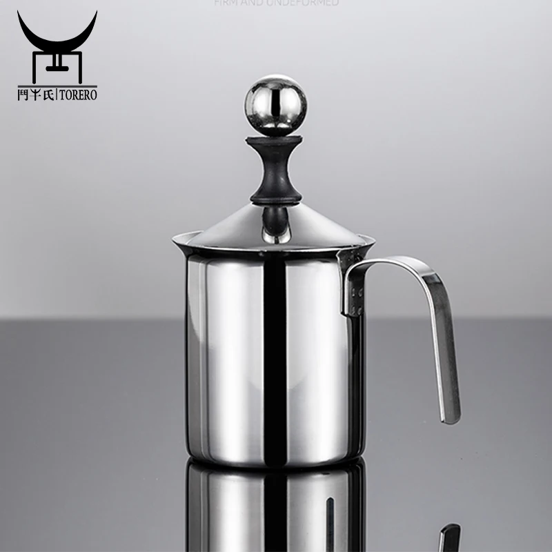 

High quality 400 / 800ml coffee frothing milk bubble maker milk foamer frother handheld 304 stainless steel milk frother